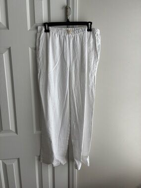 Summer White Elastic Waist pants